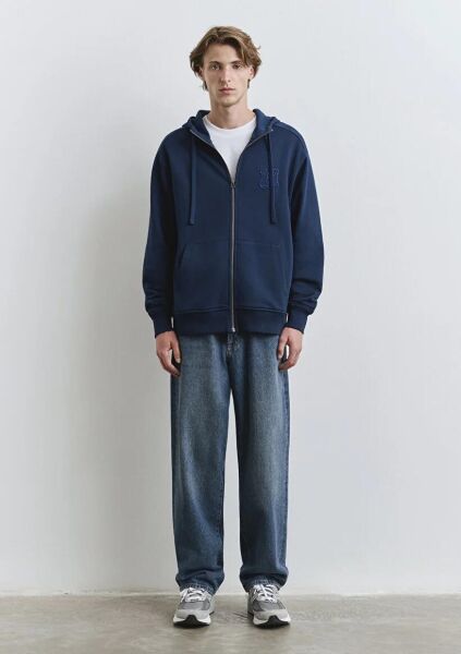 MAVİ MJ FULL ZIP KAPÜŞONLU SWEATSHIRT ERKEK KAPÜŞONLU CEKET