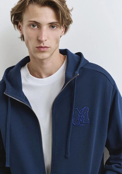 MAVİ MJ FULL ZIP KAPÜŞONLU SWEATSHIRT ERKEK KAPÜŞONLU CEKET