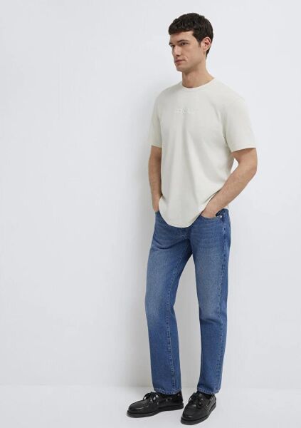 MAVİ BASKILI ERKEK LOGO T-SHIRT