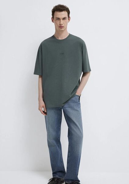 MAVİ BASKILI ERKEK LOGO T-SHIRT