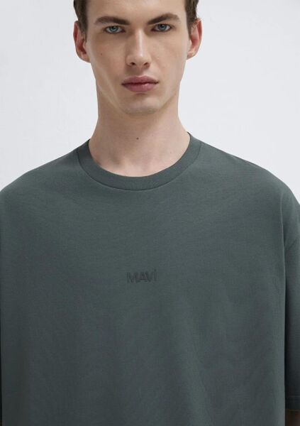 MAVİ BASKILI ERKEK LOGO T-SHIRT