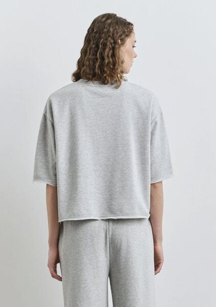 MAVİ KISA KOLLU KADIN 0 YAKA SWEATSHIRT