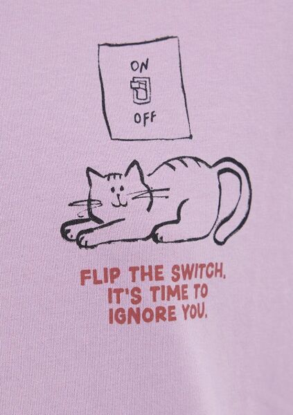 MAVİ KEDİ BASKILI KADIN TİŞÖRT