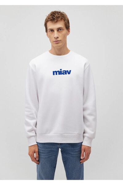 MAVİ MİAV BASKILI SWEATSHIRT ERKEK SWEATSHIRT