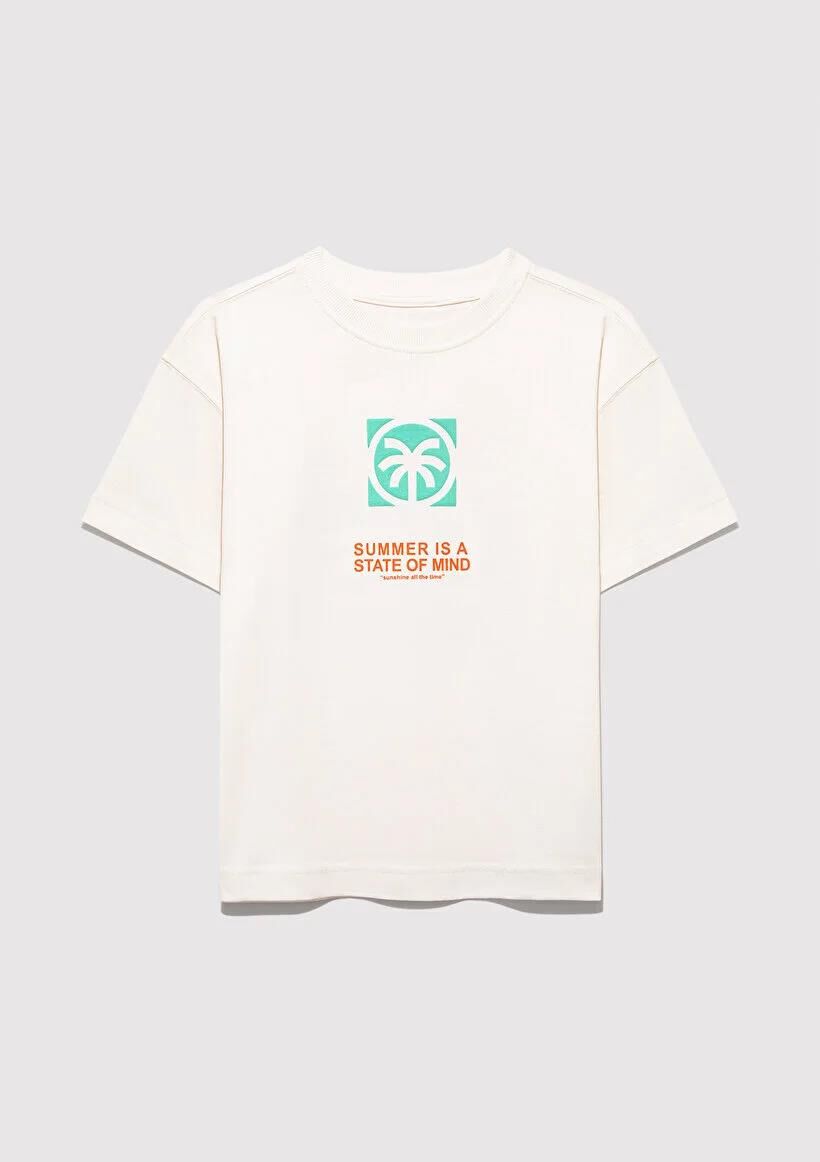 MAVİ PALMİYE BASKILI TİŞÖRT ERKEK ÇOCUK MODELLİ PENYE