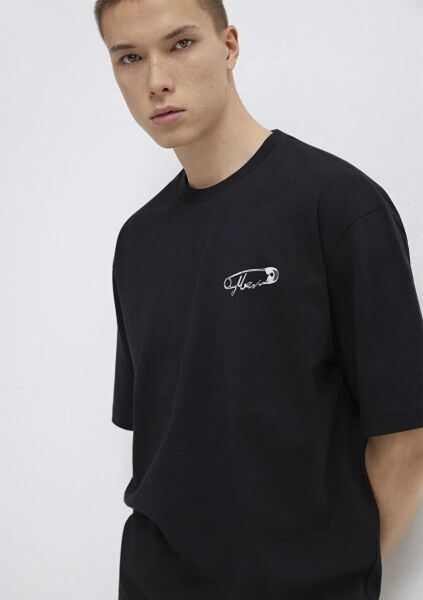 MAVİ BASKILI ERKEK LOGO T-SHIRT