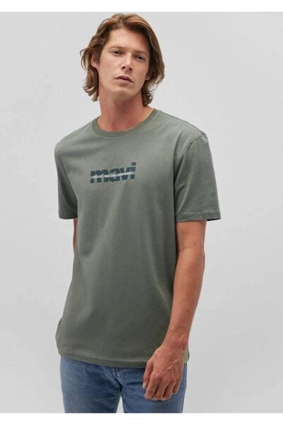 MAVİ BASKILI ERKEK LOGO T-SHIRT