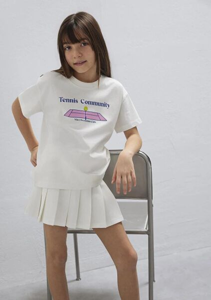 MAVİ KEDİ BASKILI KIZ ÇOCUK TİŞÖRT