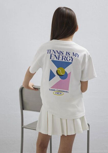 MAVİ KEDİ BASKILI KIZ ÇOCUK TİŞÖRT