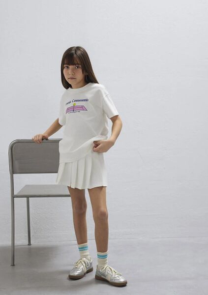 MAVİ KEDİ BASKILI KIZ ÇOCUK TİŞÖRT