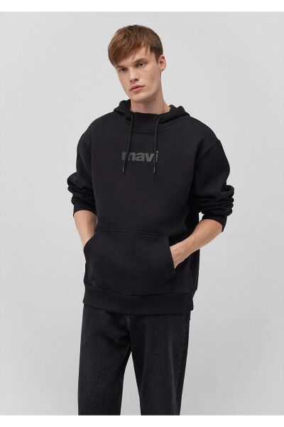 MAVİ MAVİ BASKILI KAPÜŞONLU SWEATSHIRT ERKEK SWEATSHIRT