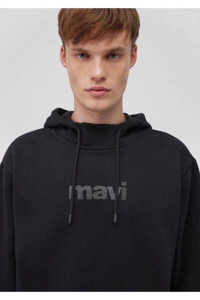 MAVİ MAVİ BASKILI KAPÜŞONLU SWEATSHIRT ERKEK SWEATSHIRT