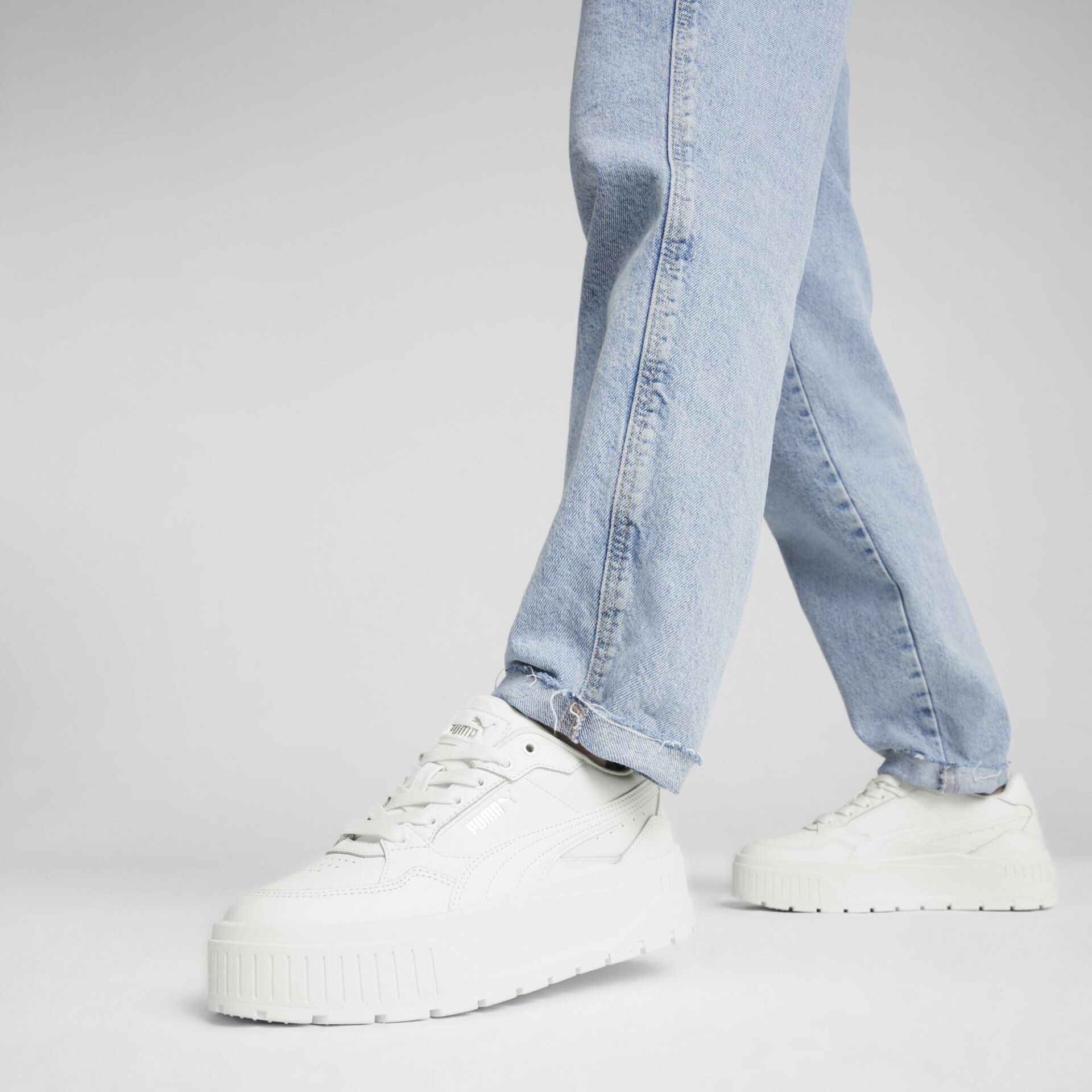 PUMA KARMEN II IDOL PUMA WHİTE-PUMA WHİTE-PUMA SİLVER KADIN SNEAKER