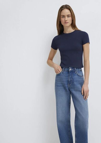 MAVİ YUVARLAK YAKA KADIN BASIC, SEMI BASIC