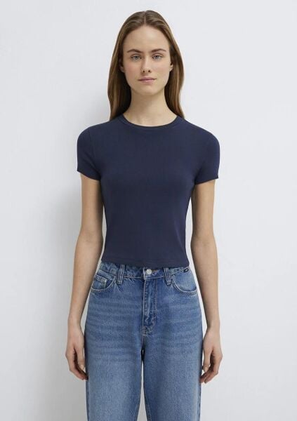 MAVİ YUVARLAK YAKA KADIN BASIC, SEMI BASIC