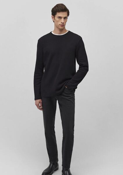 MAVİ UZUN KOL PENYE ERKEK T-SHIRT