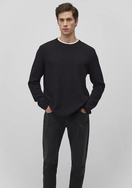 MAVİ UZUN KOL PENYE ERKEK T-SHIRT