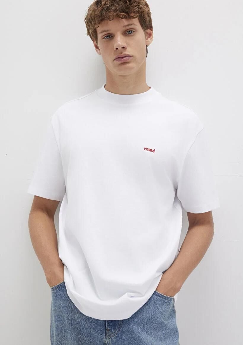 MAVİ BASKILI ERKEK T-SHIRT
