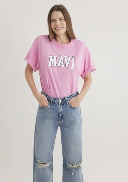 MAVİ MAVİ BASKILI TİŞÖRT KADIN LOGO T-SHIRT