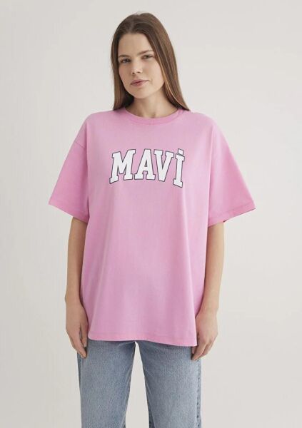 MAVİ MAVİ BASKILI TİŞÖRT KADIN LOGO T-SHIRT