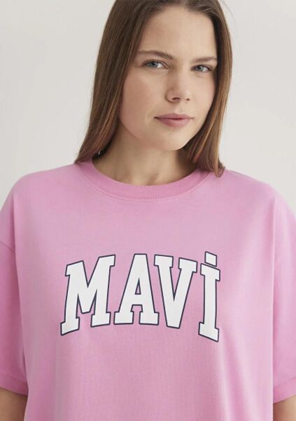 MAVİ MAVİ BASKILI TİŞÖRT KADIN LOGO T-SHIRT