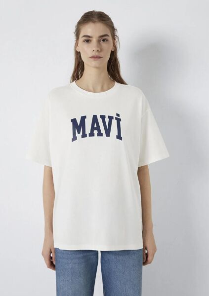 MAVİ BASKILI KADIN T-SHIRT