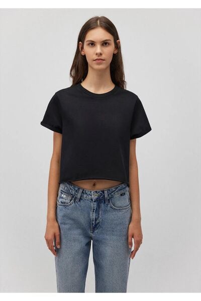 MAVİ YUVARLAK YAKA KISA KOL PENYE KADIN BASIC, SEMI BASIC