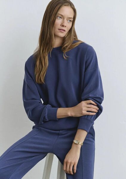 MAVİ OVERSİZE KADIN SWEATSHIRT