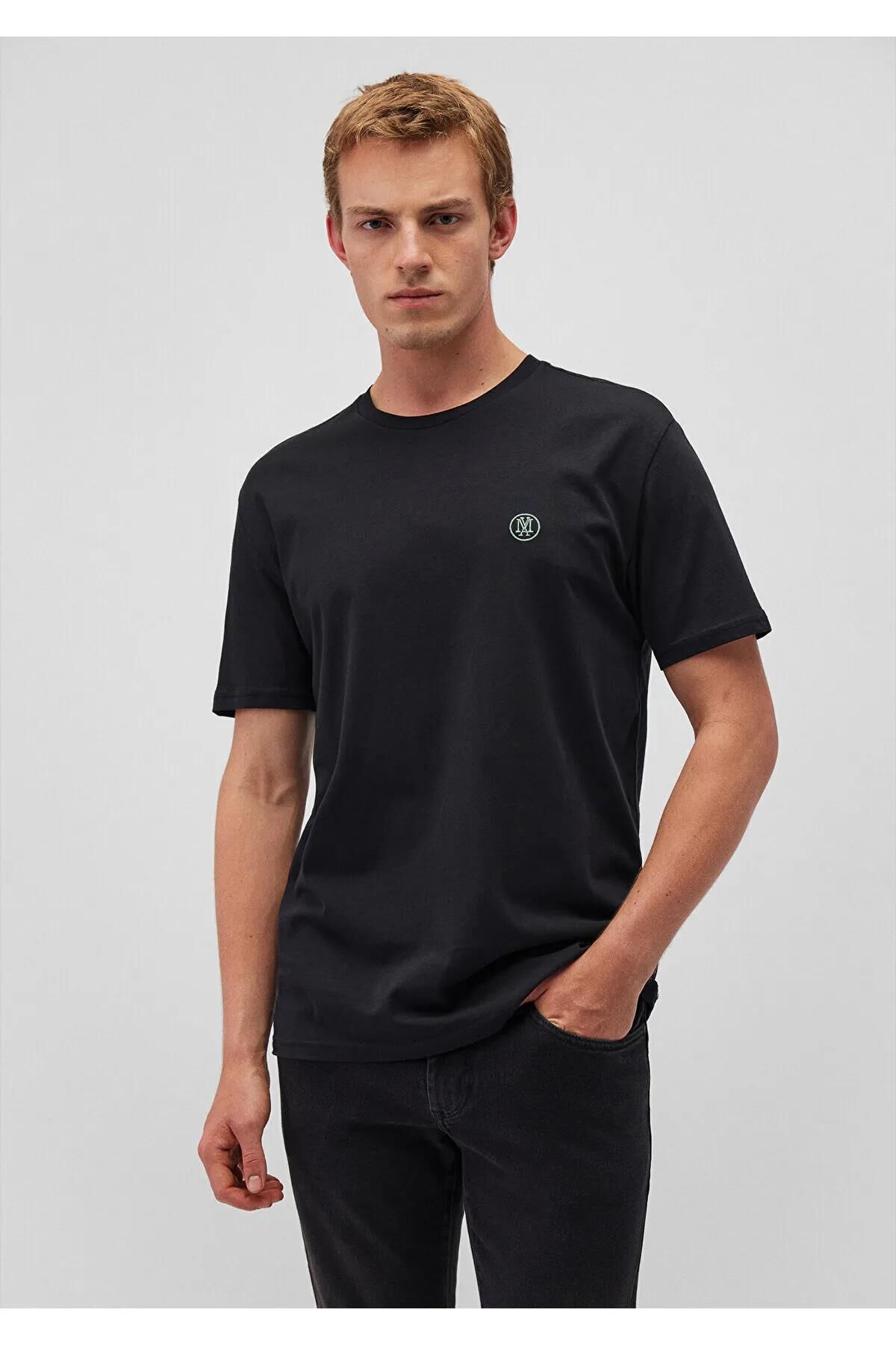 MAVİ LOGO NAKIŞLI TİŞÖRT ERKEK BASIC, SEMI BASIC