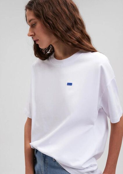 MAVİ KISA KOLLU PENYE UST KADIN LOGO T-SHIRT