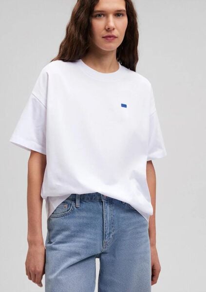 MAVİ KISA KOLLU PENYE UST KADIN LOGO T-SHIRT