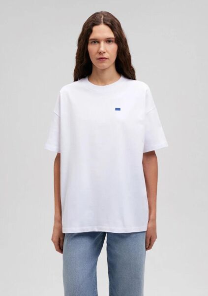 MAVİ KISA KOLLU PENYE UST KADIN LOGO T-SHIRT