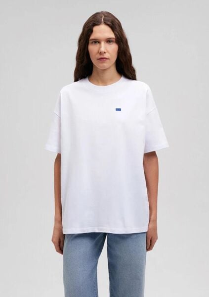 MAVİ KISA KOLLU PENYE UST KADIN LOGO T-SHIRT