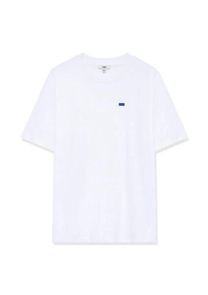 MAVİ KISA KOLLU PENYE UST KADIN LOGO T-SHIRT