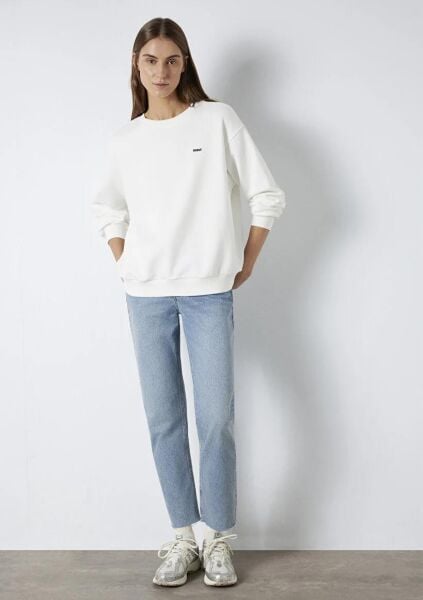 MAVİ LOGO BASKILI KADIN SWEATSHIRT