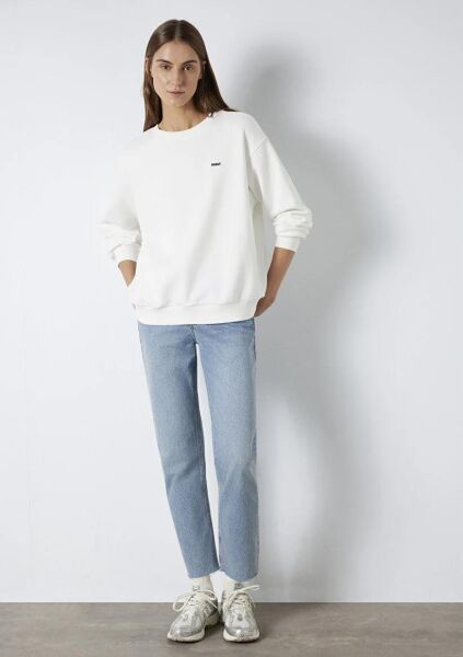 MAVİ LOGO BASKILI KADIN SWEATSHIRT