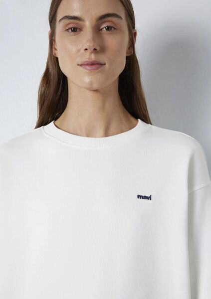 MAVİ LOGO BASKILI KADIN SWEATSHIRT