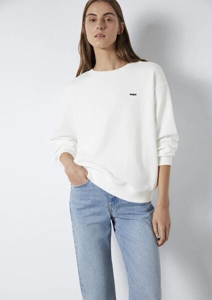 MAVİ LOGO BASKILI KADIN SWEATSHIRT