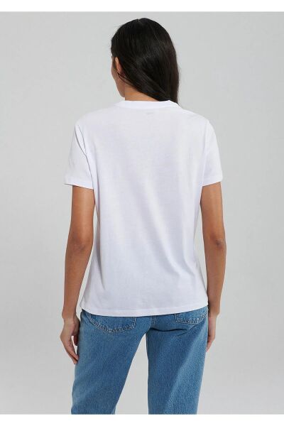 MAVİ BISIKLET YAKA LOGO TİŞORT KADIN LOGO T-SHIRT