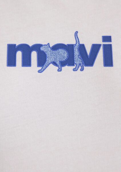 MAVİ BASKILI TİŞÖRT KADIN LOGO T-SHIRT