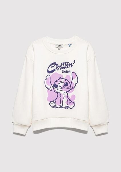MAVİ STITCH CHILLIN' BASKILI KIZ ÇOCUK SWEATSHIRT