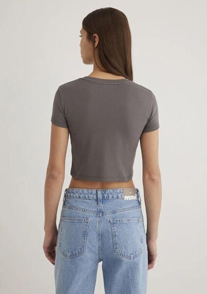 MAVİ YUVARLAK YAKA BASIC TİŞÖRT KADIN BASIC, SEMI BASIC