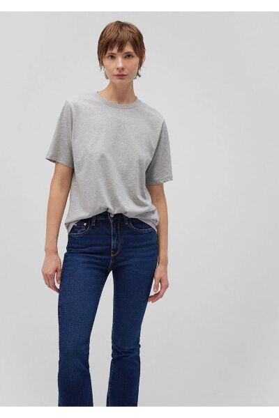 MAVİ YUVARLAK YAKA TİŞÖRT KADIN BASIC, SEMI BASIC