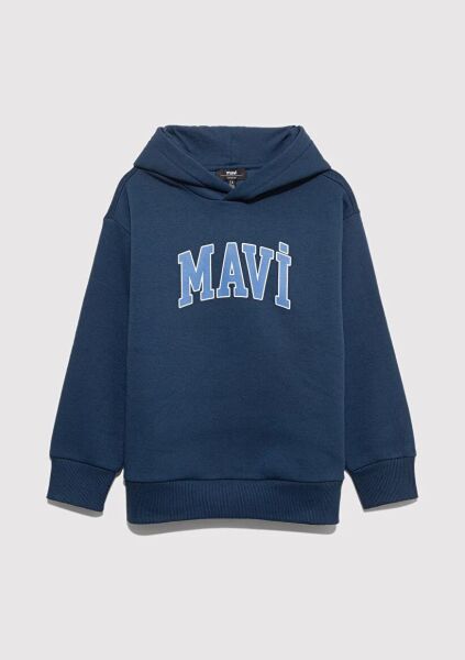 MAVİ BASKILI ERKEK ÇOCUK KAPÜŞONLU SWEATSHIRT