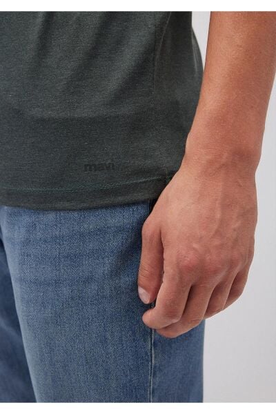 MAVİ STRETCH V YAKA TİŞÖRT ERKEK BASIC, SEMI BASIC