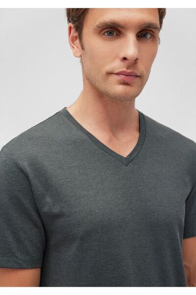 MAVİ STRETCH V YAKA TİŞÖRT ERKEK BASIC, SEMI BASIC