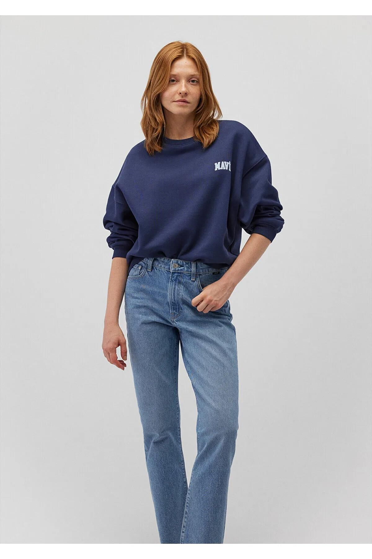 MAVİ LOGO SWEATSHIRT KADIN LOGO T-SHIRT