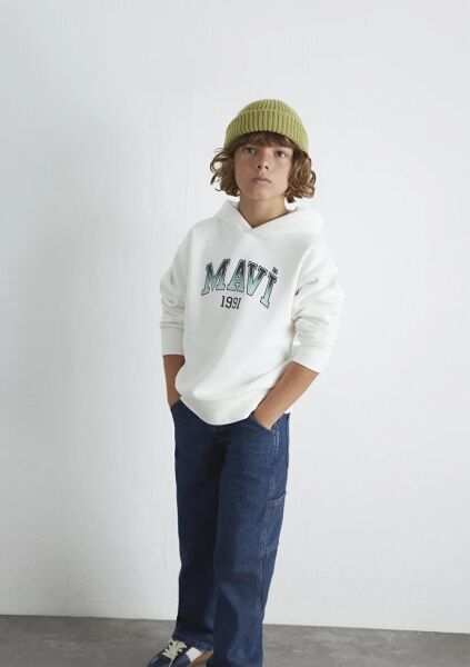 MAVİ MAVI 1991 BASKILI KAPŞONLU ERKEK ÇOCUK SWEATSHIRT