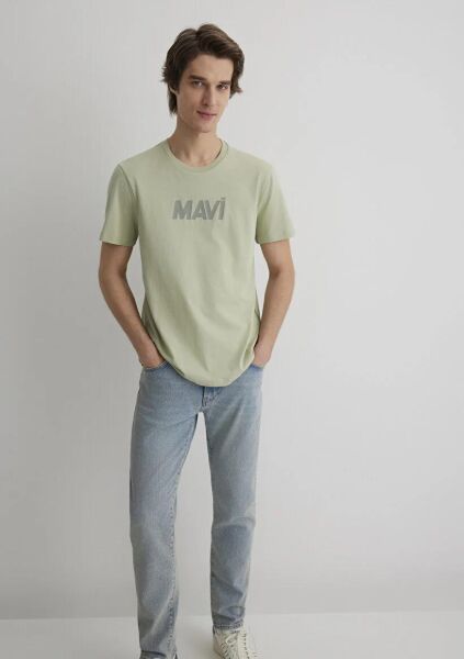 MAVİ BASKILI TİŞÖRT ERKEK LOGO T-SHIRT