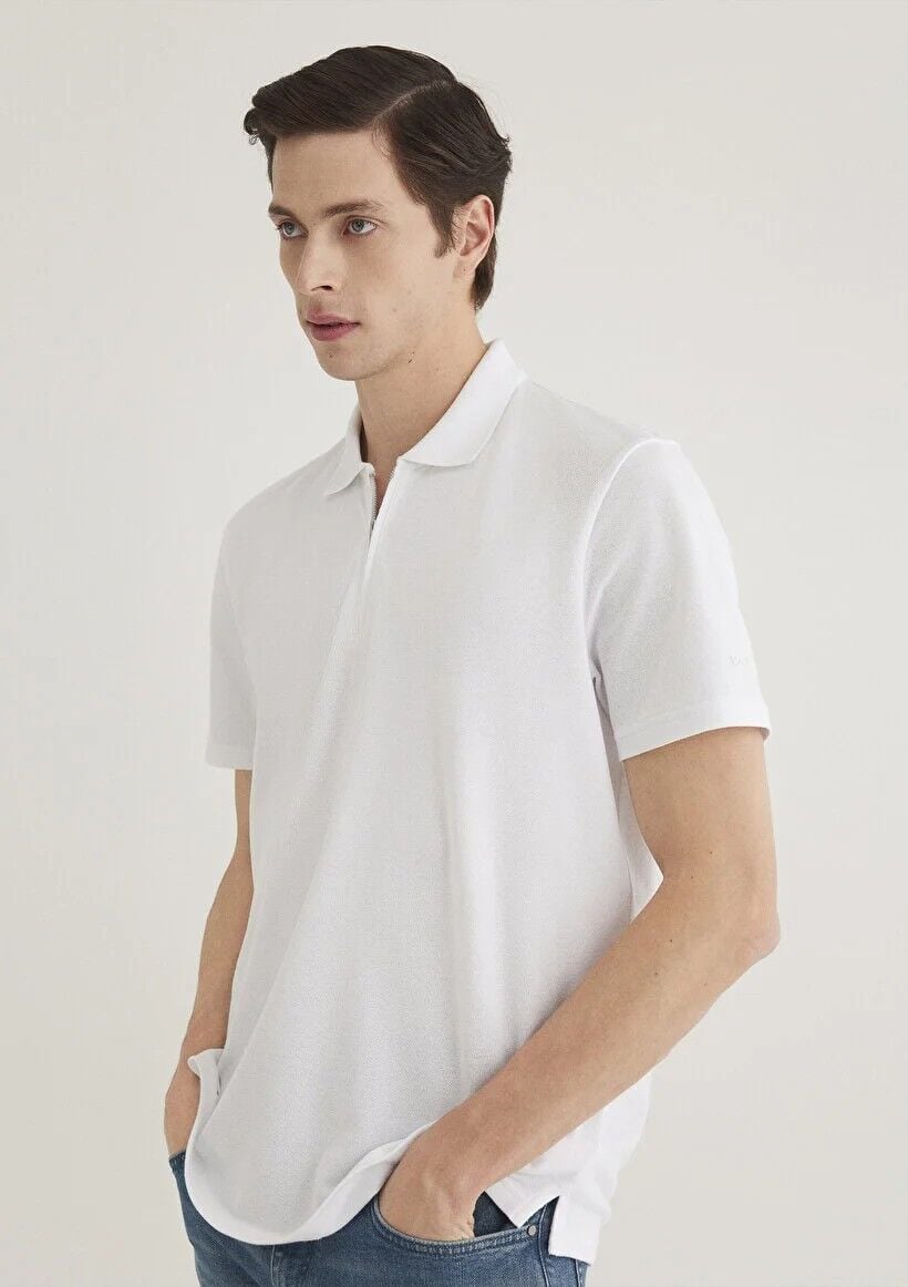 MAVİ HALF ZIP POLO ERKEK POLO T-SHIRT